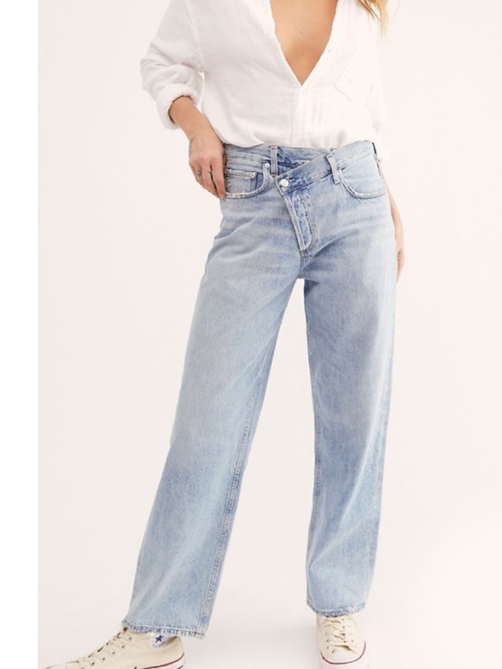Agolde Light Blue Straight-Leg Jeans - Picture 2 of 11